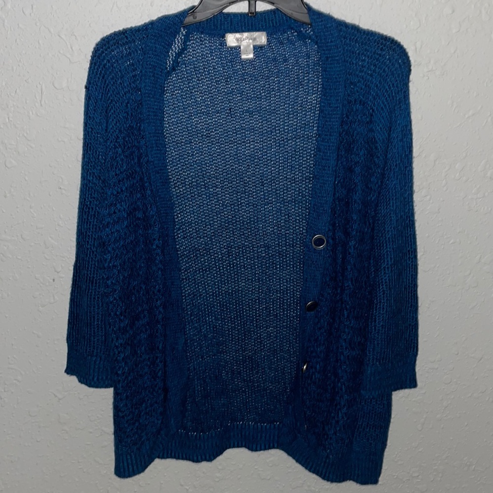 🌟Blue see-through cardigan with 3/4 sleeves